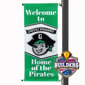 Premium Ultraflex 18oz blockout vinyl material used for durable school pole banners