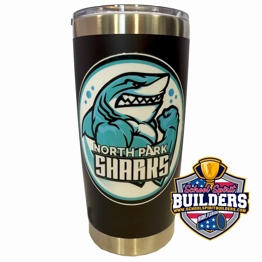 Personalized 20oz insulated school tumbler with custom design perfect for PTA fundraisers in Florida